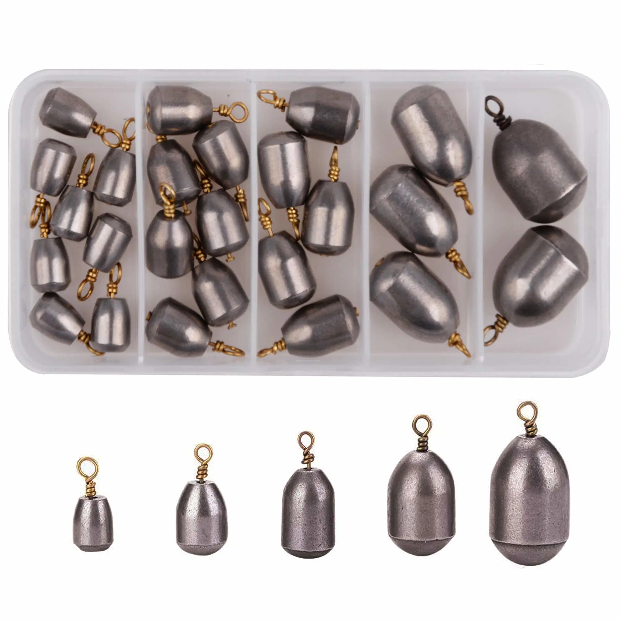 Ring Iron Freshwater Saltwater Fishing Weights 25/54PCS Bass Casting Bell Sinkers