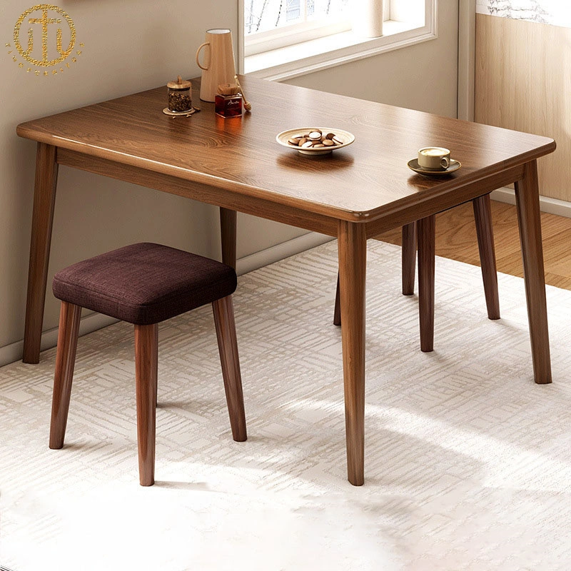 Mesa de comedor rectangular de madera moderna y minimalista