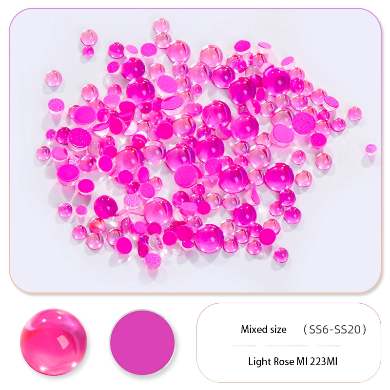 2021 dulces colores tamaño mixto Rhinestones DIY Flatback cordones de cristal de la Ronda de sirena en 3D Ab piedras acrílicas Nail Art