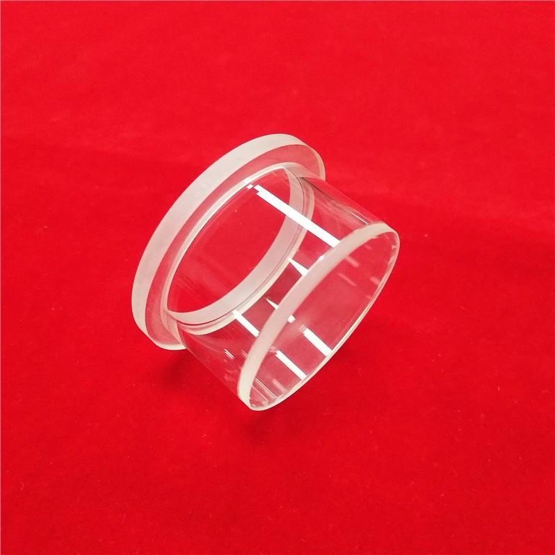 Flat Bottom High UV Transmission Customize Cylindrical Clear Optical Quartz Glass Cuvette Cell with Flange