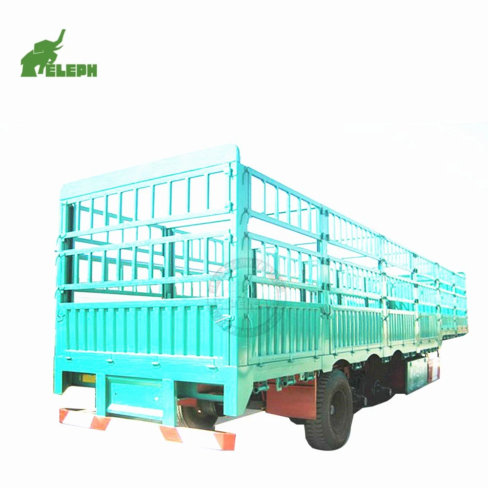 High Wall 3 Axles Air Suspension Cattle Livestock Transport Semi Fence Trailer