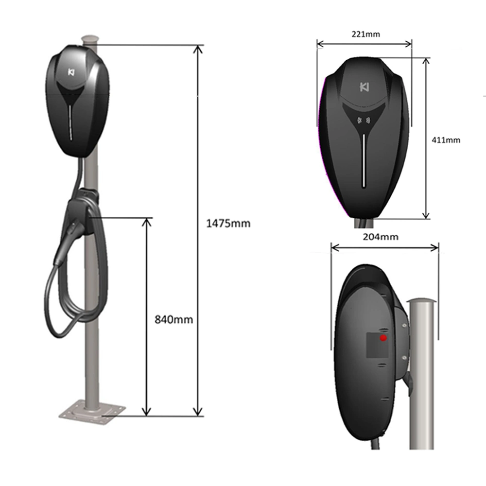 Kangni eléctrico automático de 11kw 16AMP Wallbox Fase Tipo Tres de la estación de cargador de EV