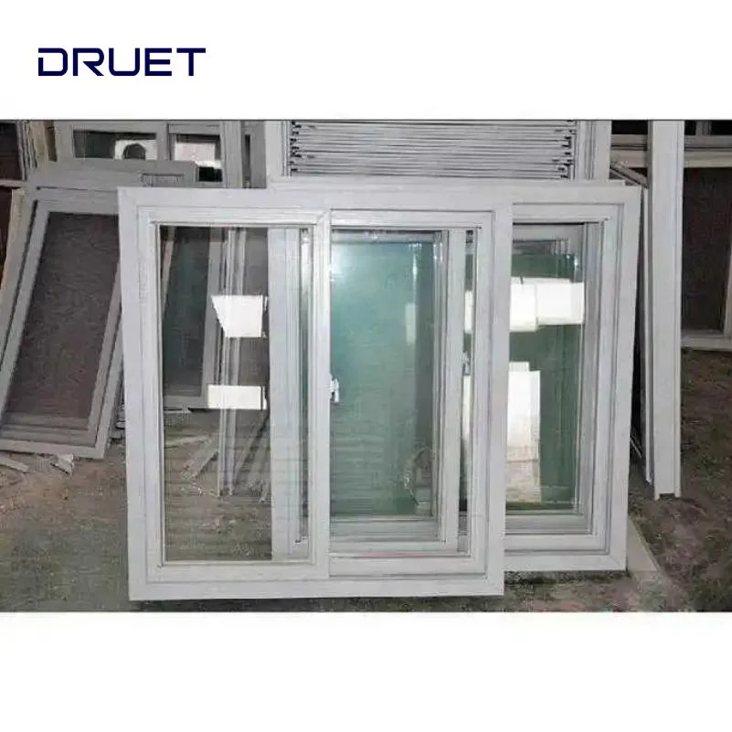 Verticales aisladas al calor Doble vidrio UPVC Tilt Turn Windows