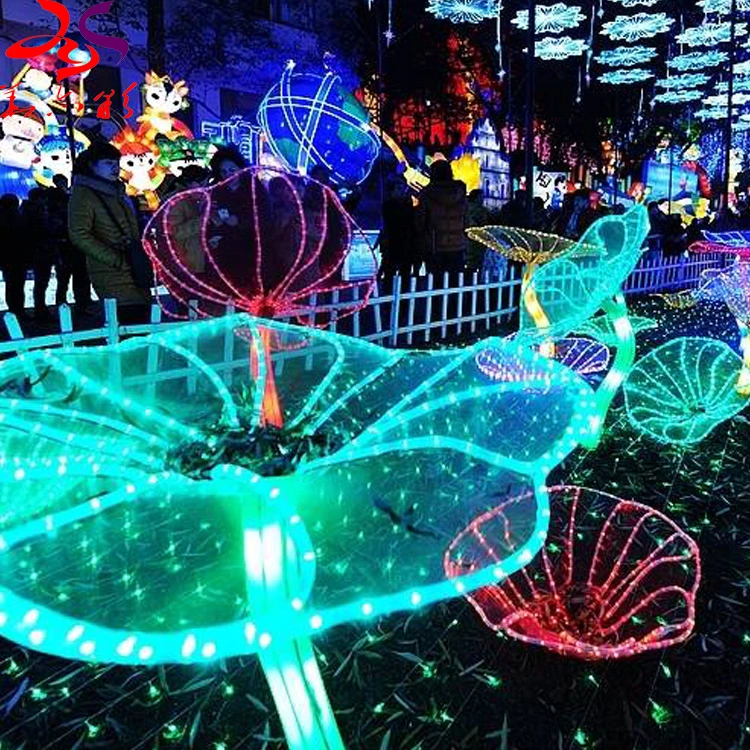 Christmas Street Garden Decoration 3D Structure LED Flower