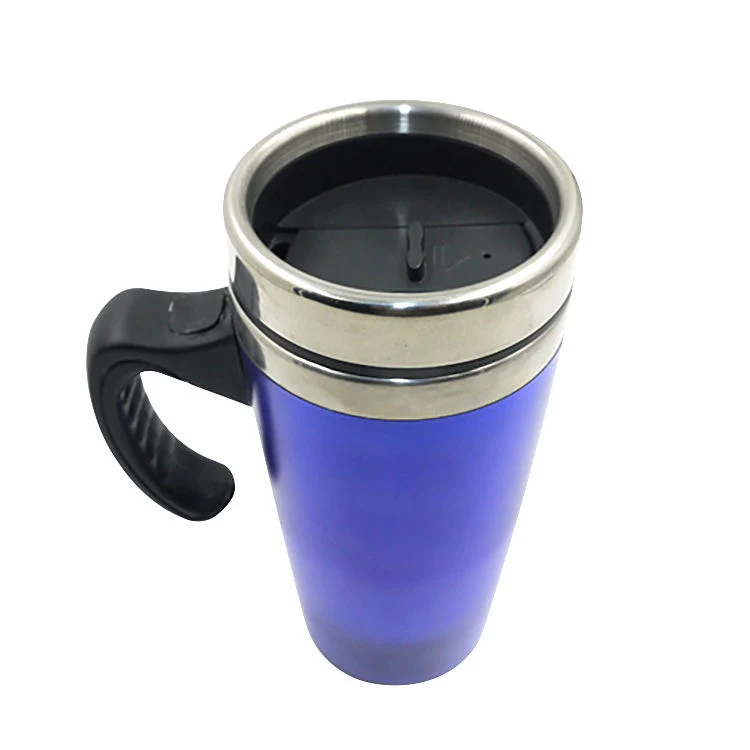 16oz 450ml Äußere Kunststoff und Innen Edelstahl Thermal Tasse Mit Kunststoffgriff und Schraubdeckel