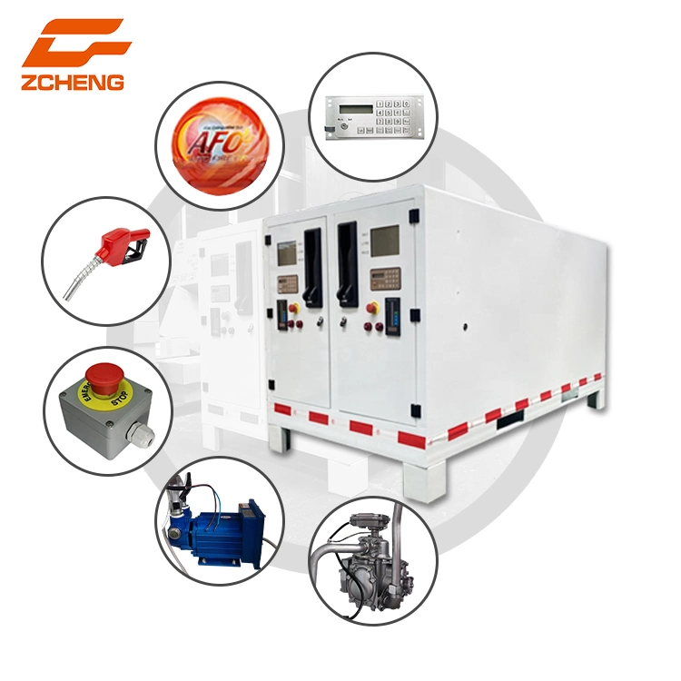 Zcheng 1000L 2000L 3000L Mobile Mini Tank avec Distributeur de Carburant Station-service mobile.