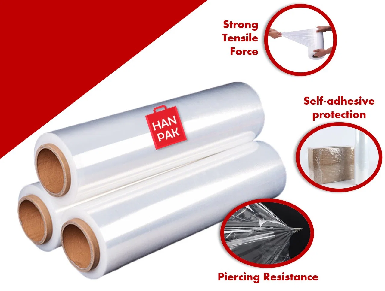 Stretch Film Packaging Material Highly Stretchable Plastic Film Wrapping Around Items Made in Vietnam Manufacturer