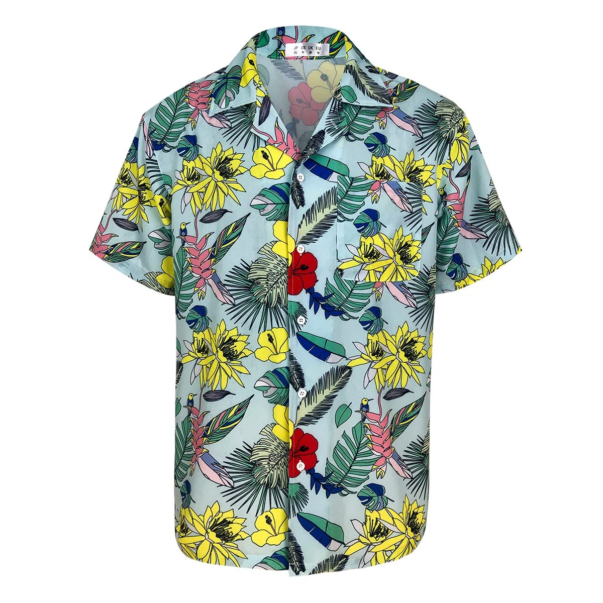 Men&prime; S Summer Holiday Floral Print Hawaiian Beach Casual Tops Shirts