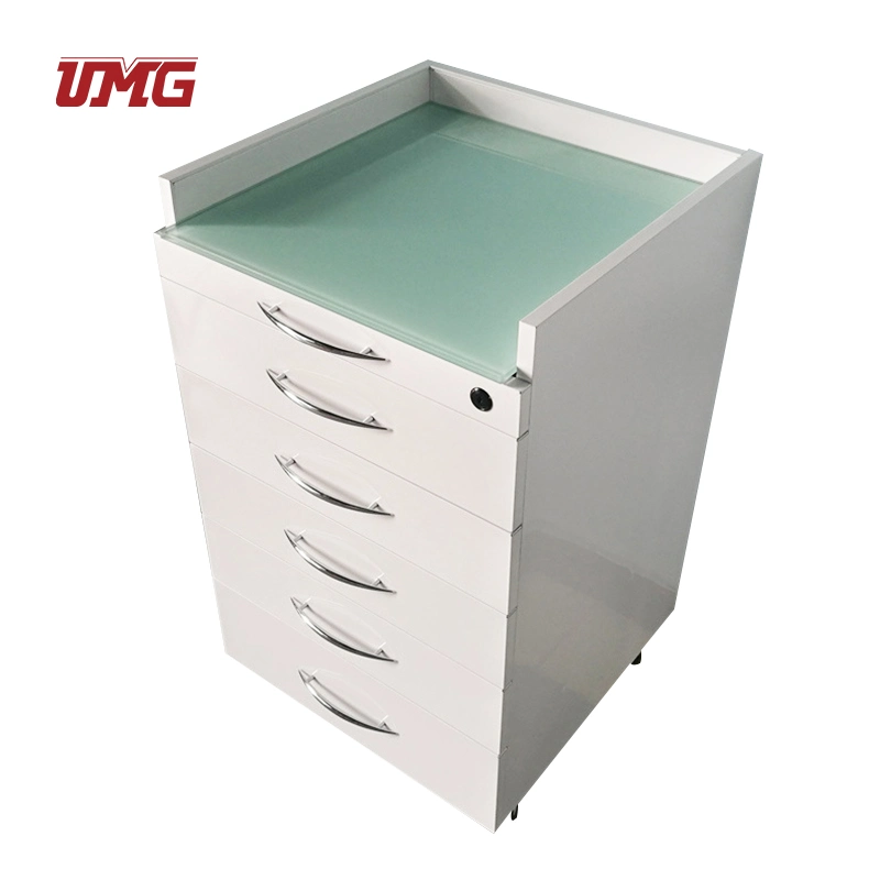 Dental Cabinet Durable Glass 5 Drawer Dental Furniture (UM-010H)