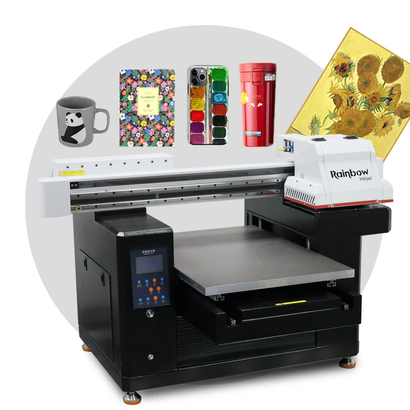 China Digital A2 Size Industrial Level Flatbed UV Printer for Metal Wood Plastic Acrylic Glass