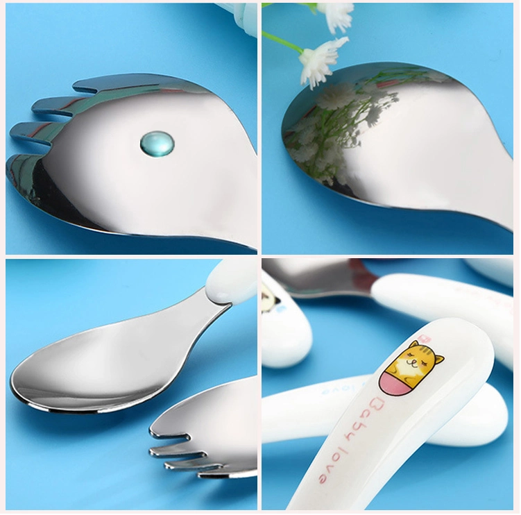 Children Stainless Steel Spoon and Fork Cutlery for Kid