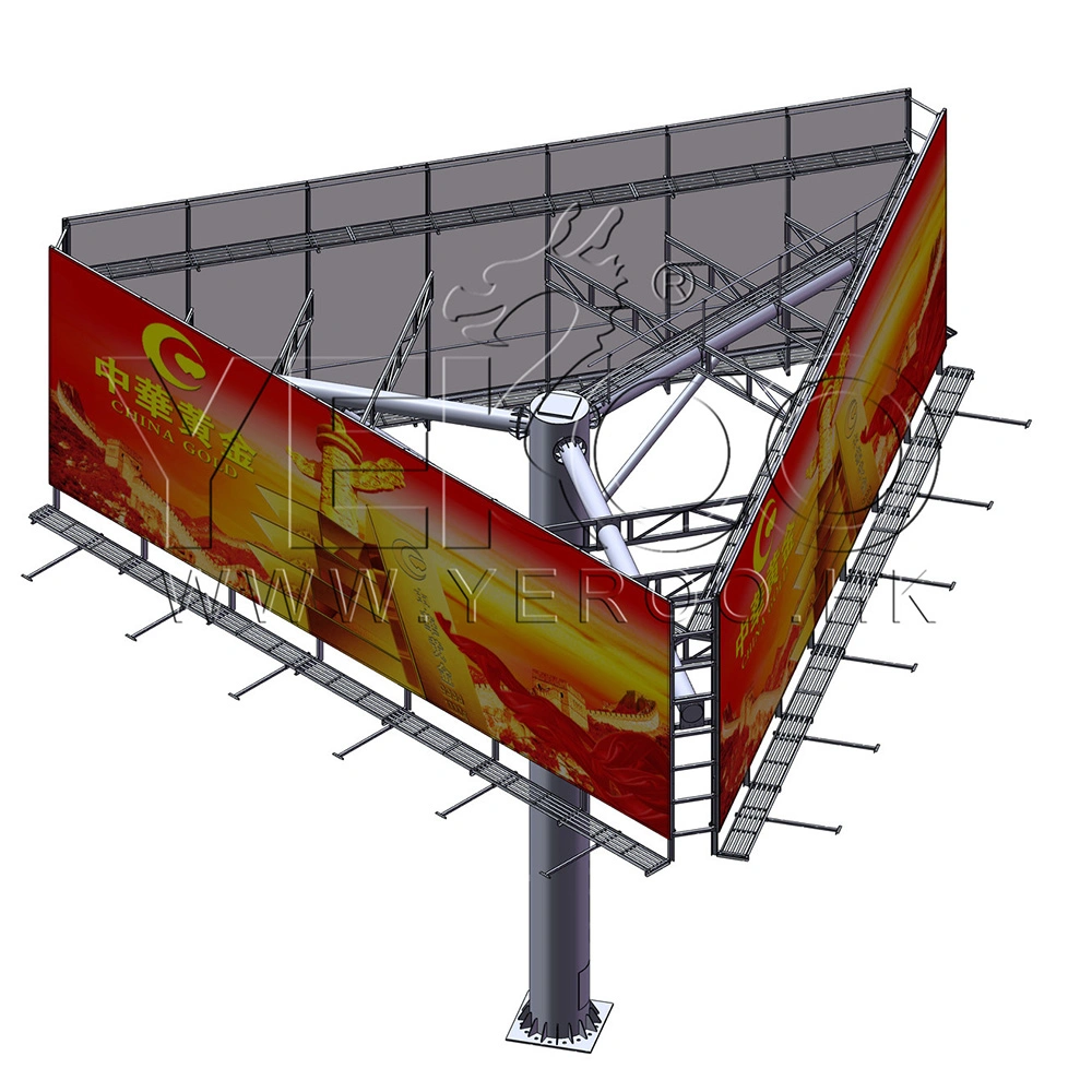 La estructura de acero de la autopista Unipole personalizado Estructura de vallas de tres lados