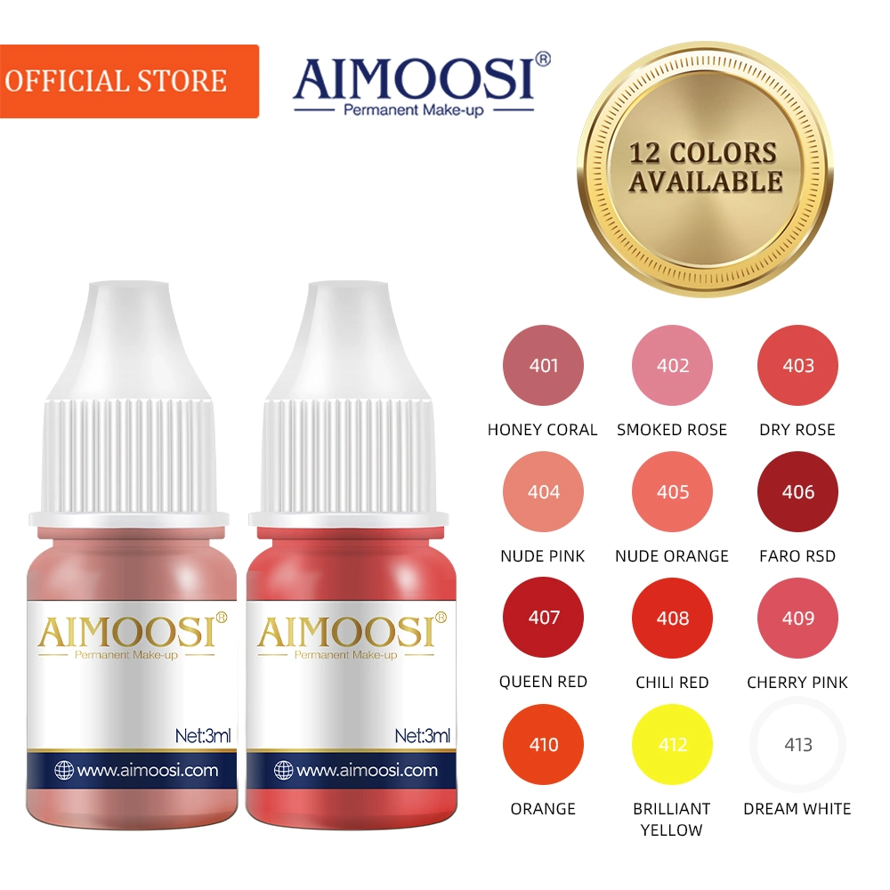 Aimoosi 3ml Nude Color Tattoo Microblading Paint Ink Pigment for Semi Permanent Makeup Eyebrows Lips Tint Consumables