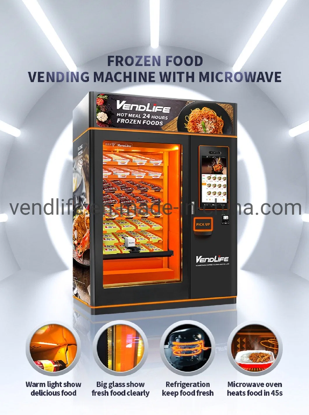 Automatic Equipment Frozen Food Vending Machines Japanese with Card Reader Payment NFC Payment Banknote