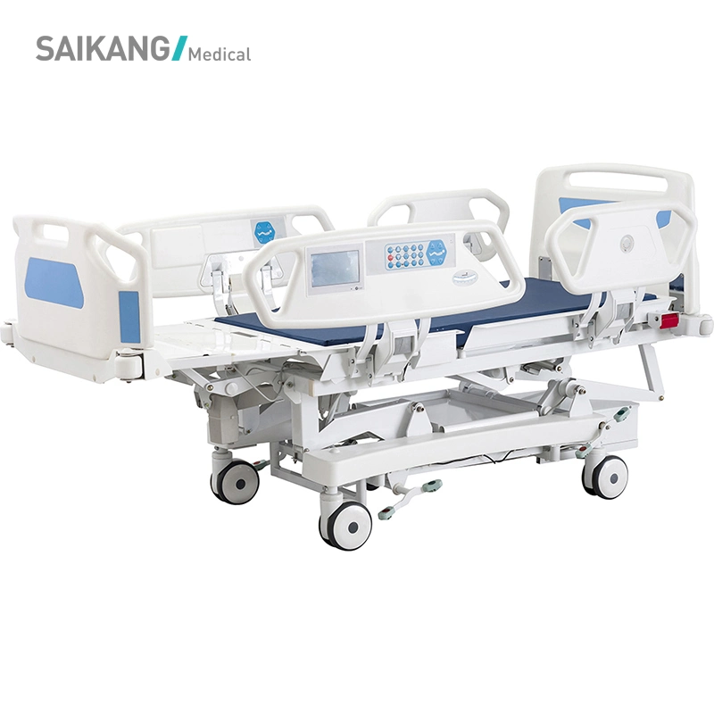 X9X multifuncional de metal de luxo de Equipamento Médico ajustável com rodízios de enfermagem em UTI eléctricos rebatíveis cama de hospital