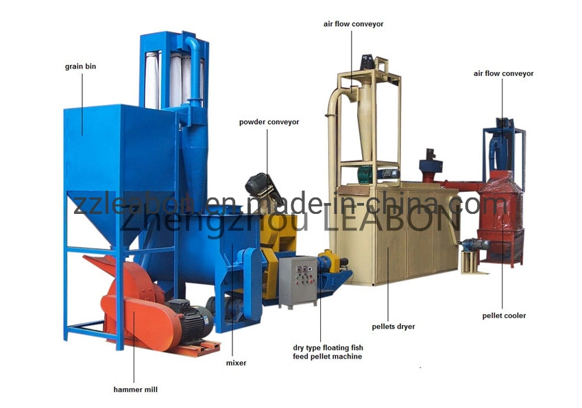 1t/H Floating Fish Feed Extruder Machine Fish Feed Pellet Line