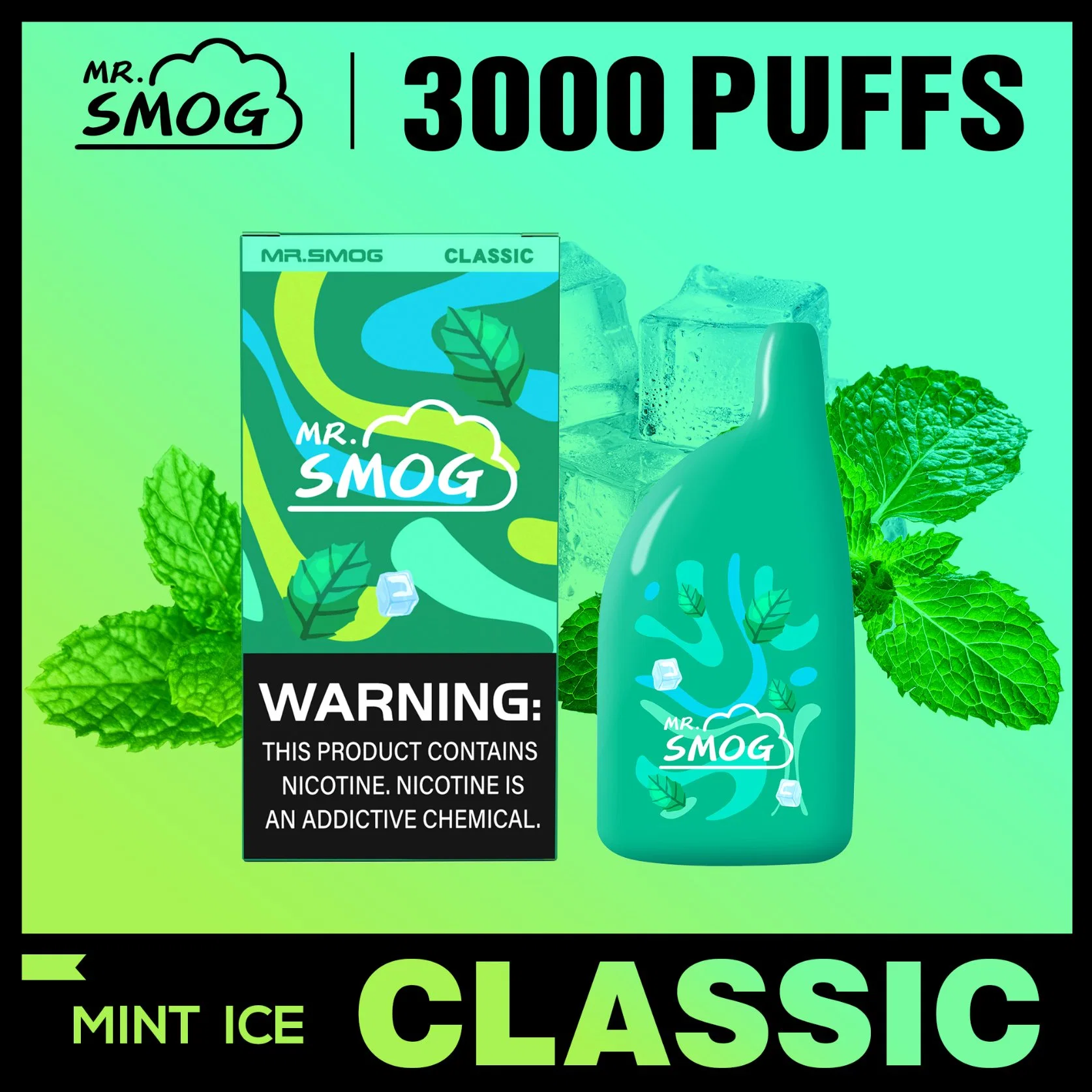 Popular Selling Mr Smog Classic Ghost Hit Smokeless Vape Disposable/Chargeableecig 3000 Puffs Allo Vapes