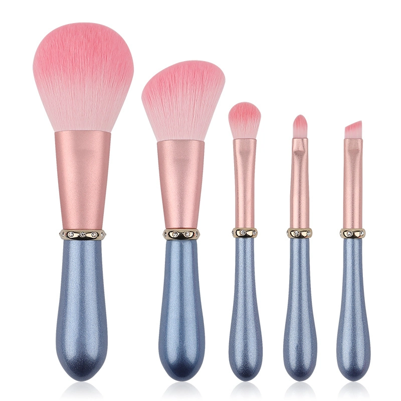 Luxury Bling Travel Makeup Brush Set Synthetic Powder Blush Eye Cosmetics Brushes