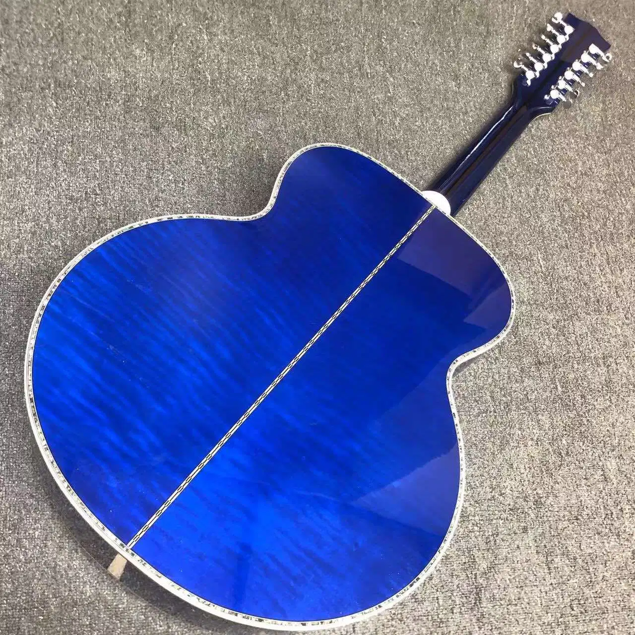 Custom 43 Inch 12 Strings Sj200 Jumbo Abalone Binding Acoustic Guitar in Blue Color