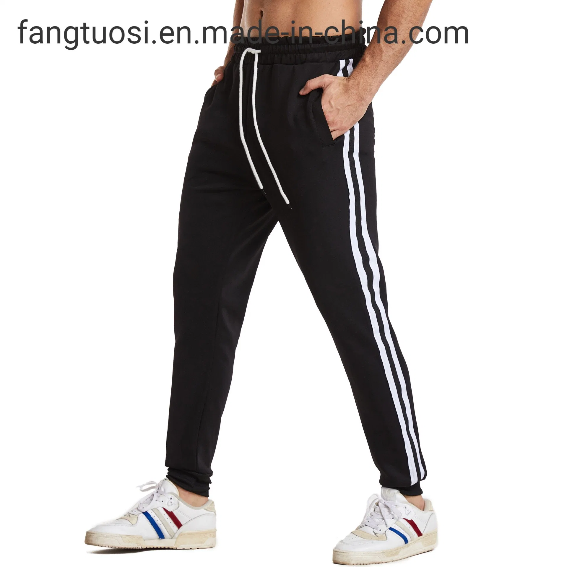 Wholesale/Supplier Solid Color Basketball Loose Drawstring Polyester Track Pants Men Gym Running Sweat Fitness Jogger Pants