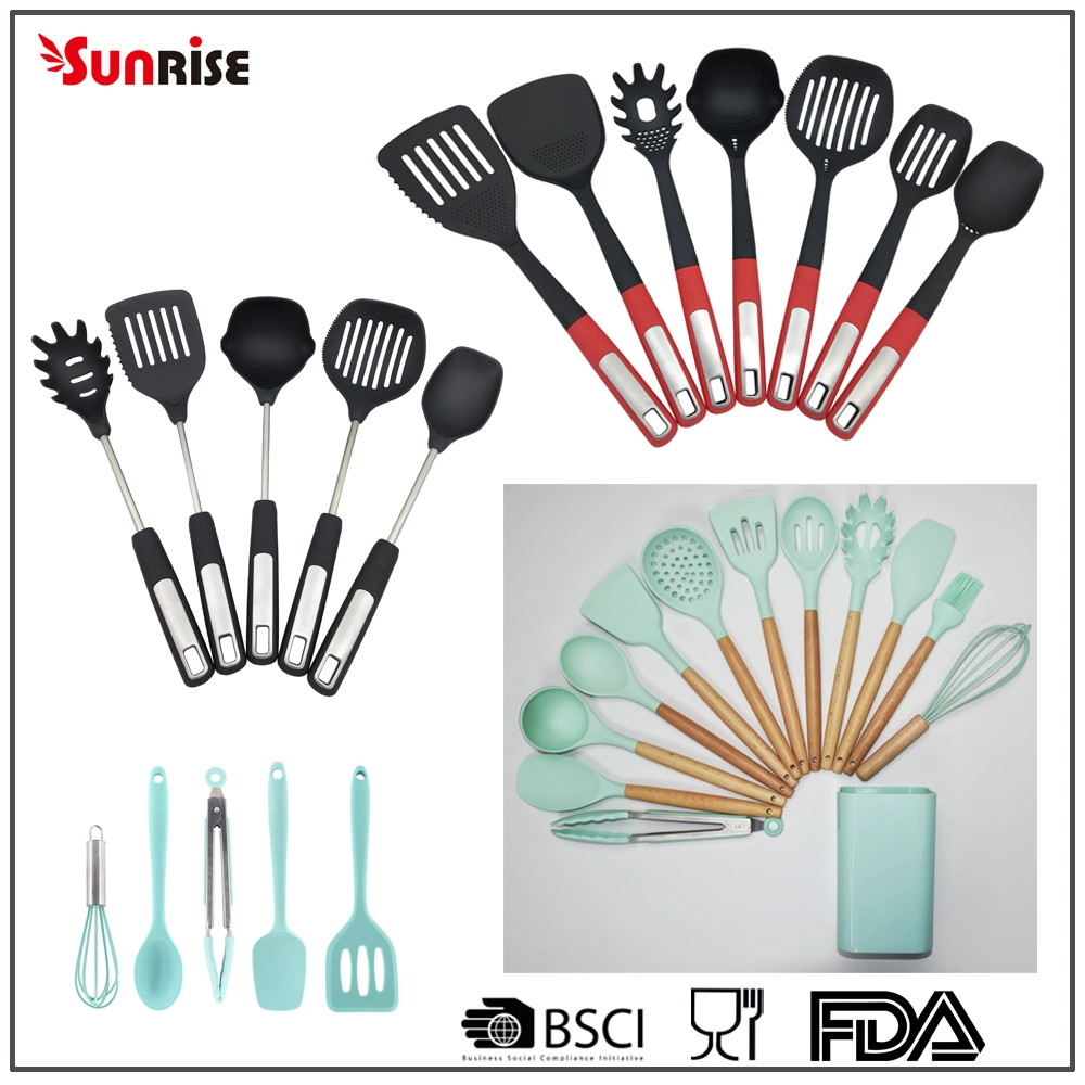 Yangjiang Hot Sell Cookware Kitchen Tools 12 PCS Silicone Nylon Kitchenware