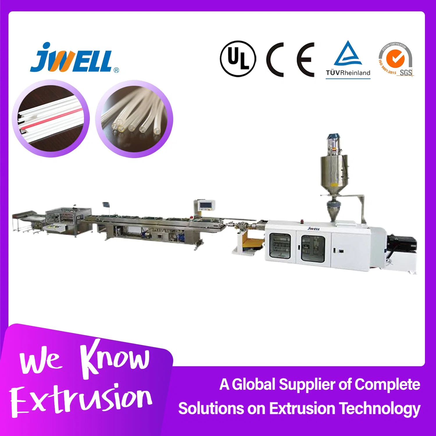 Jwell PA/PU Consumables Tube Extrusion Line PLA/ABS Automotive Tiny Hose Production Equipment