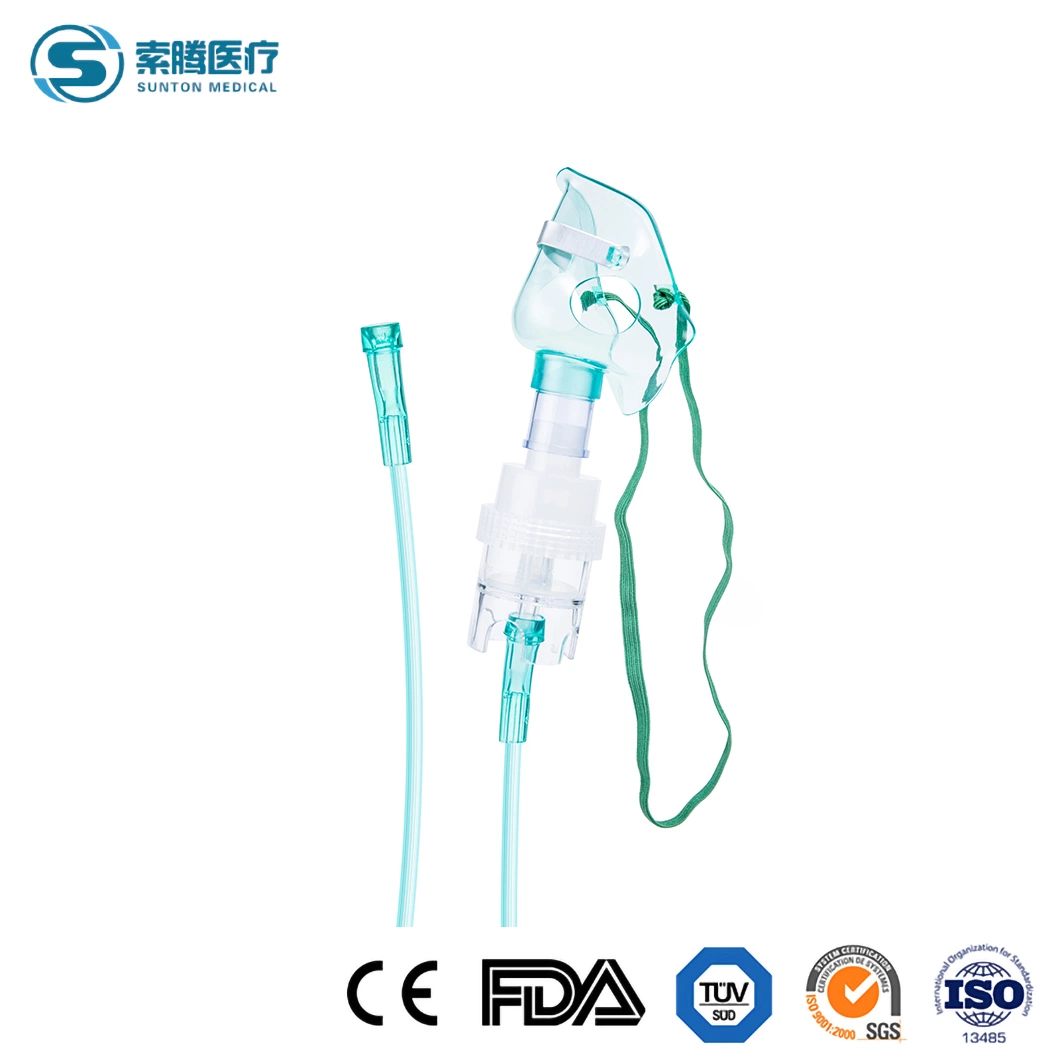 Sunton China Manufacturer 50*39*35cm Adult XL Nebulizer Mask Disposable PVC Anesthesia Breathing Mask Soft Cushion Nebulizer Masks for Adults and Kids