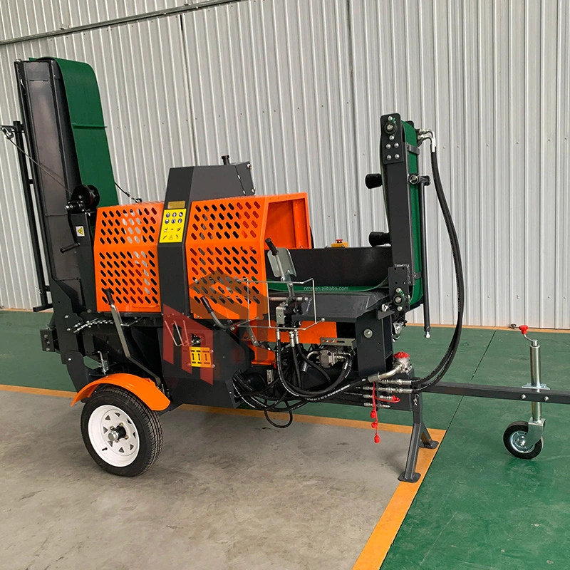 20ton Log Splitter processador de madeira a gasolina cortador de madeira com Log Elevador