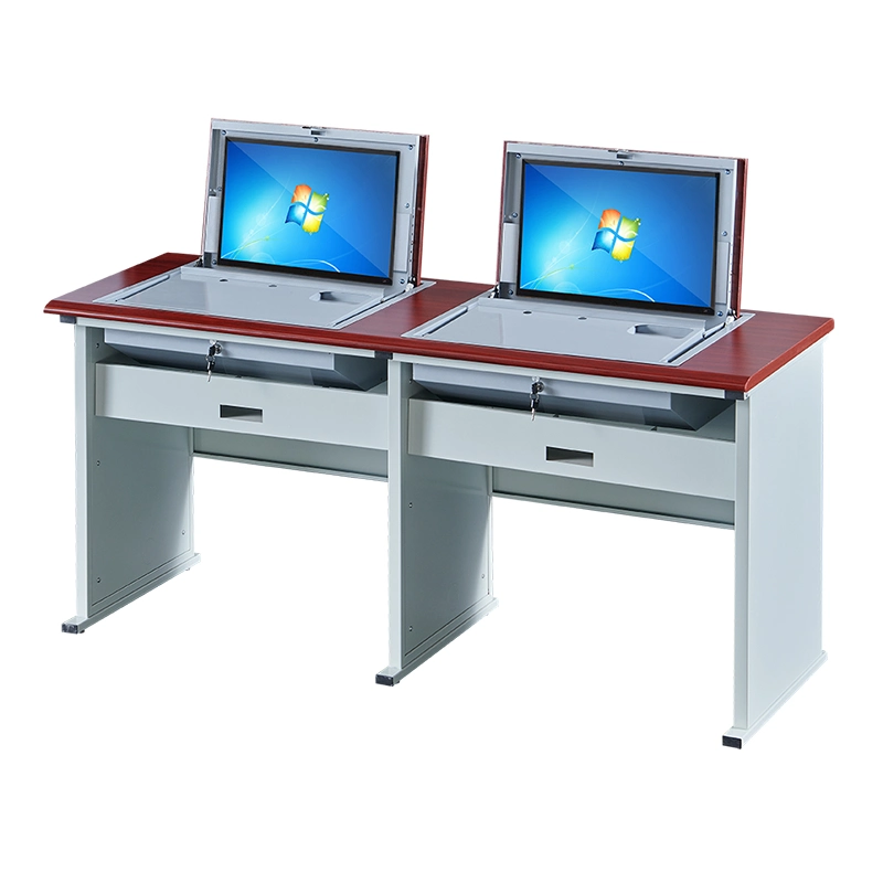 Office Computer Flip Desk Hidden Mini PC Safe Box Paperless Computer Exam Table Computer Training Table