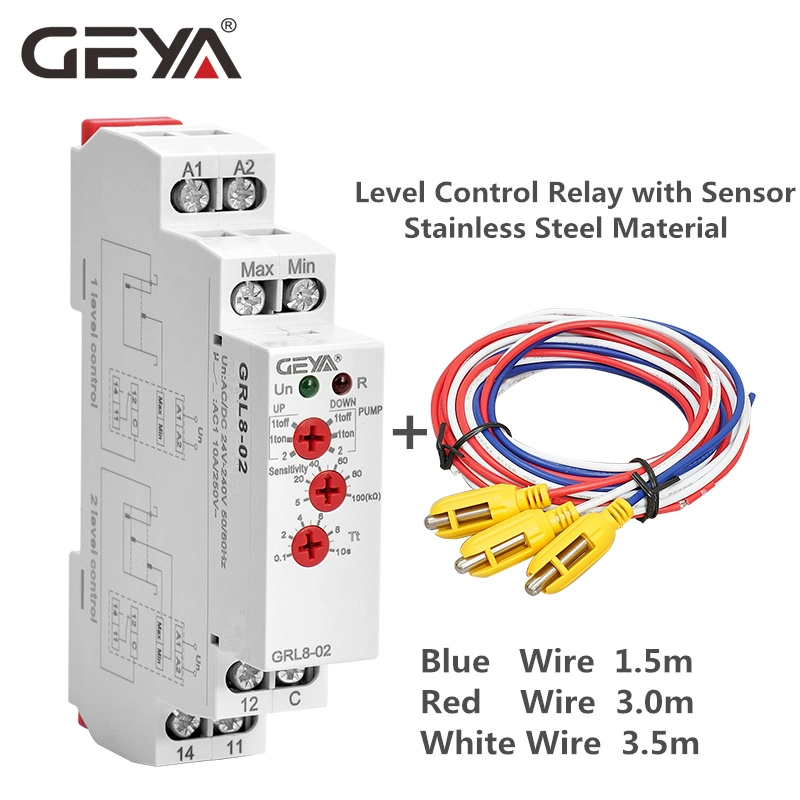 Eya LRG8-02 le contacteur de commande de niveau sur rail DIN avec sonde de niveau de l'eau AC/DC V24-240relais de commande de niveau