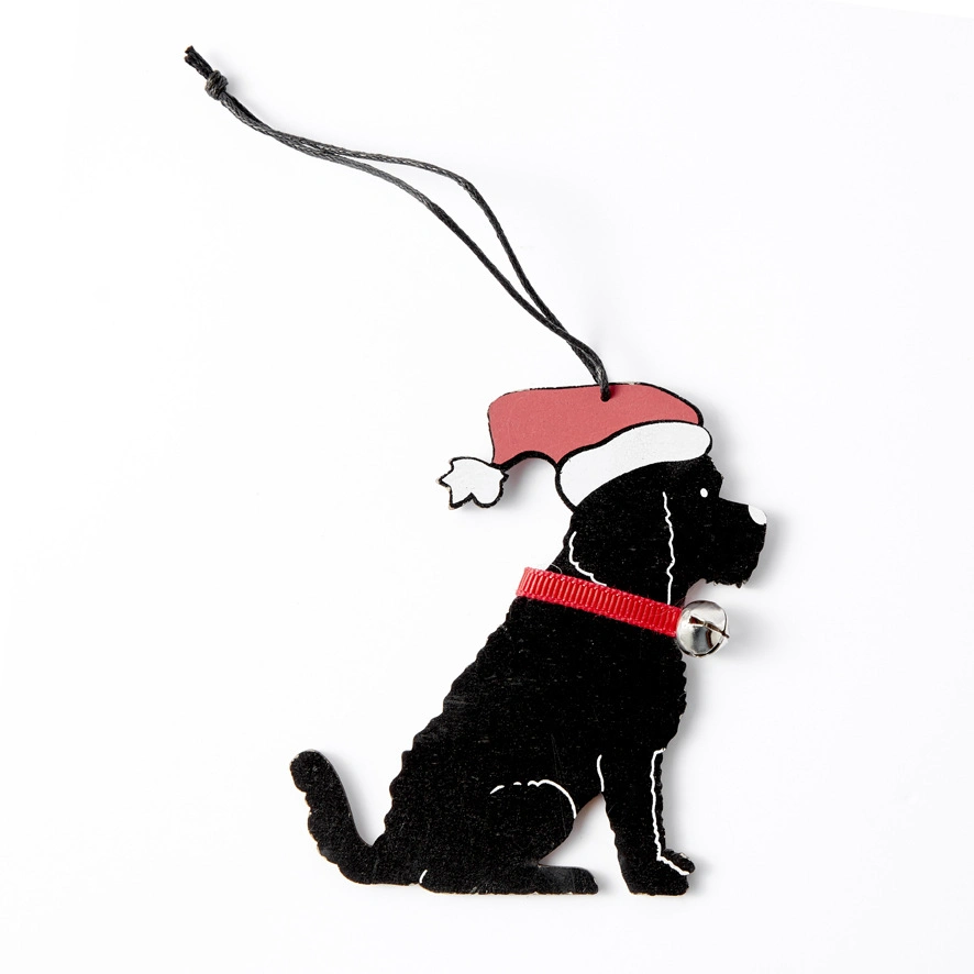 New Design Christmas Decoration Gift Pet Dog Wooden Pendants Creative Christmas Tree Pendant Crafts