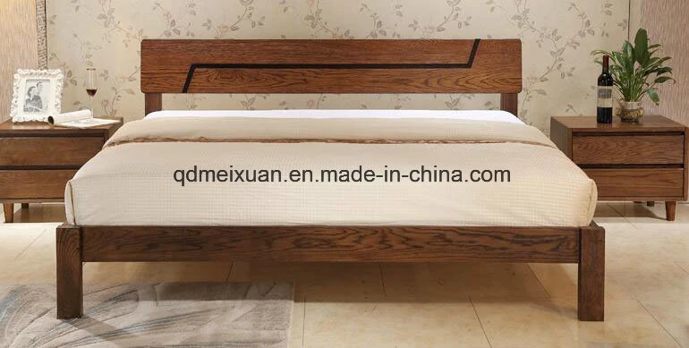 Solid Wooden Bed Modern Double Beds (M-X2339)