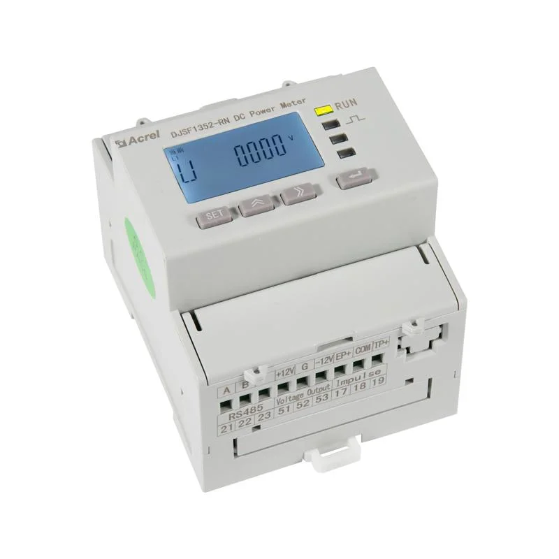 مقياس طاقة التيار المستمر لـ Acrel DC بقدرة 1000 فولت إدخال DIN Rail DC يستخدم على نطاق واسع لشحن جهاز قياس رقمي متعدد الوظائف كيلوواط ساعة باستخدام RS485 Djsf1352-RN