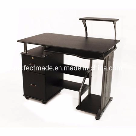 Office Home Furniture Black Computer Desk with Storage Cabinet