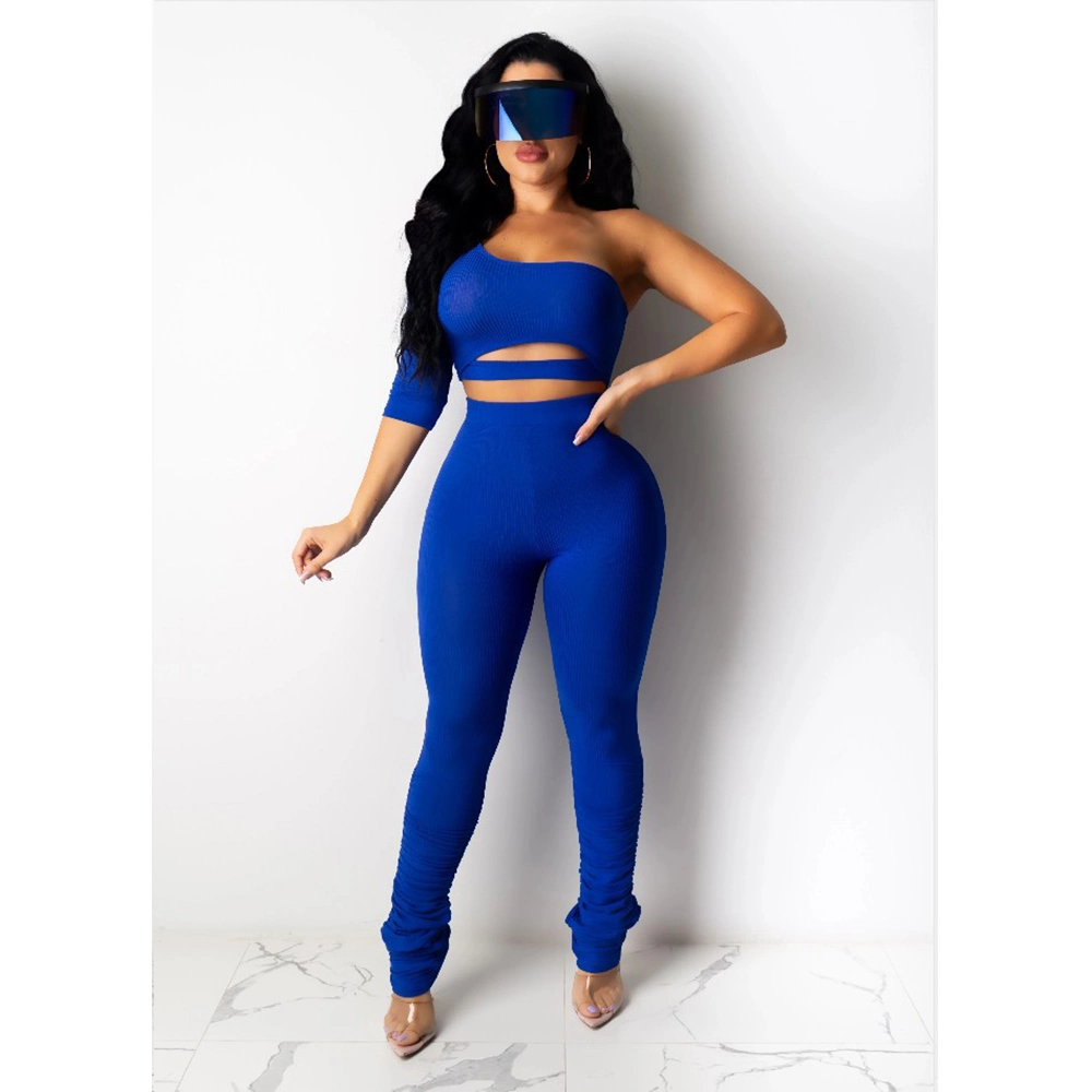 Customized Polyester Jogging Suit Yoga Wear Sexy Women 2 PC Set Sports Pants Tracksuit