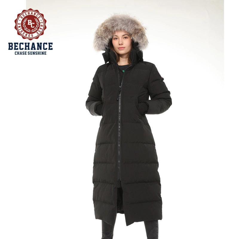 Women Canada Style Ex-Long Winter Jacket with Detachable Fur