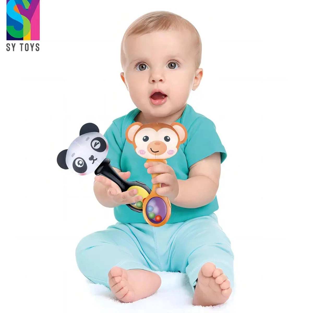 Sy Baby Gefüllt Cute Animal Baby Weich Plüsch Hand Rassel Sandhammer Spielzeug Baby Soft Sensory Rassel Spielzeug