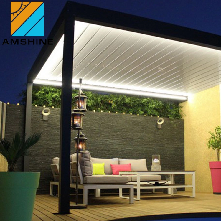 DIY Aluminum Outdoor Garden Gazebo Waterproof Terrace Roof 3X3m 3X4m 4X6m Electric Pergola Motorized Roof Cover Bioclimatic Greenhouse