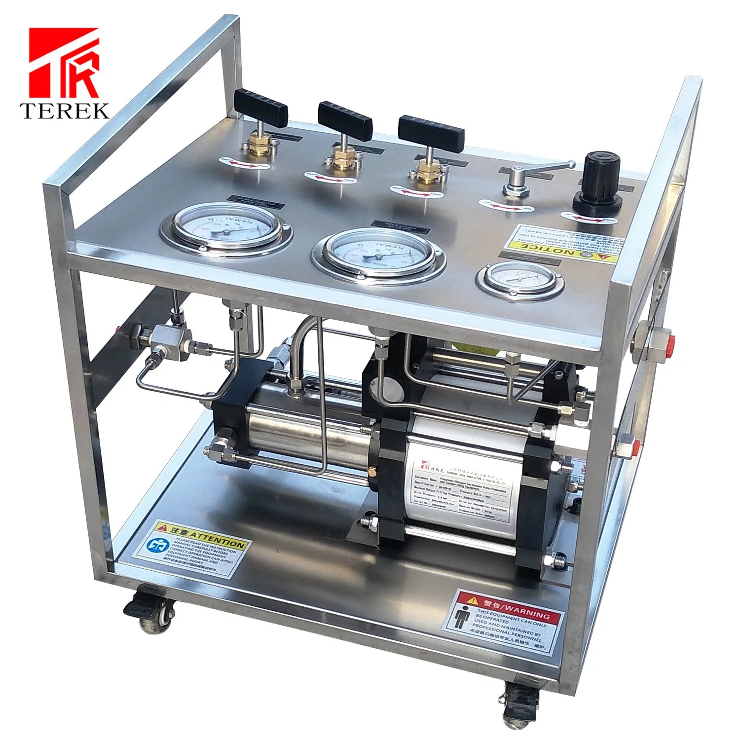 Terek Brand Best Price 480 Bar Output High Pressure Pneumatic Nitrogen Gas Booster Pump Filling Transfer Gas System