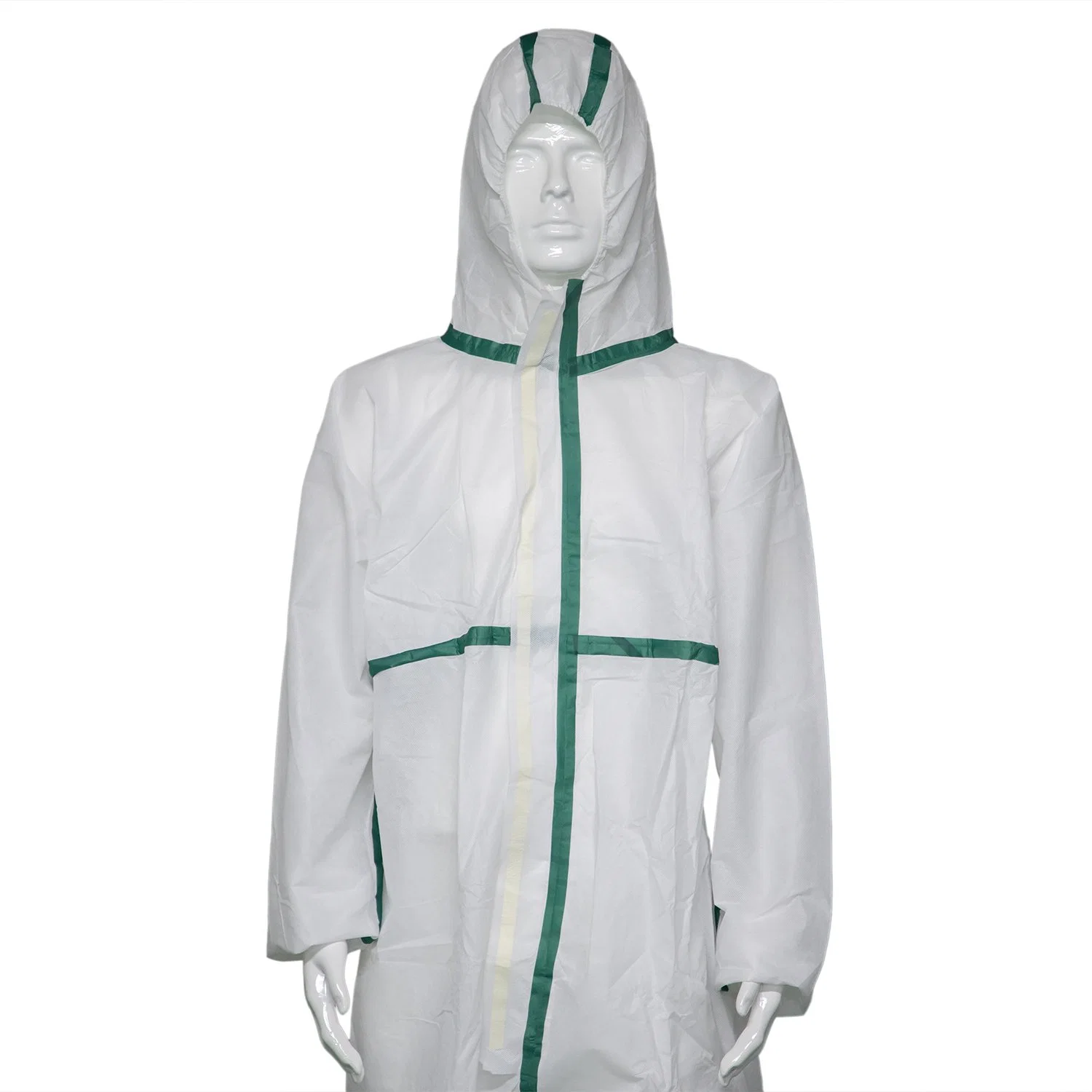 White Coveralls Medical PPE 63GSM Disposable Coverall Type 4 5 6 En14126 Protective Clothing