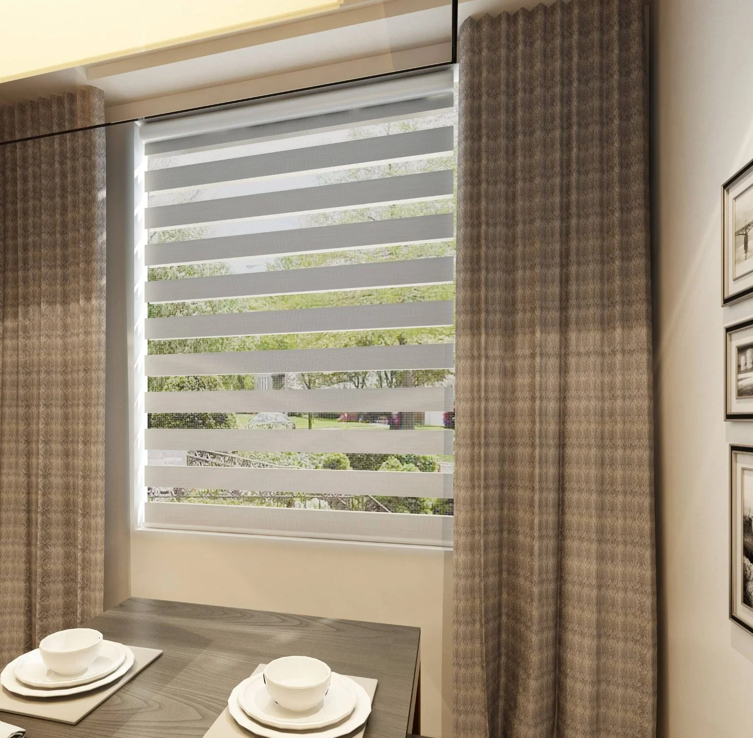 Double Layer Zebra Roller Window Blinds Wholesale