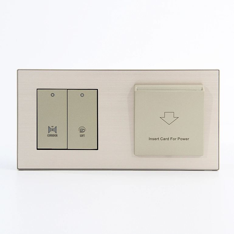 Economic Aluminum Champagne Gold Wall Switch and Wall Socket Whole Solution