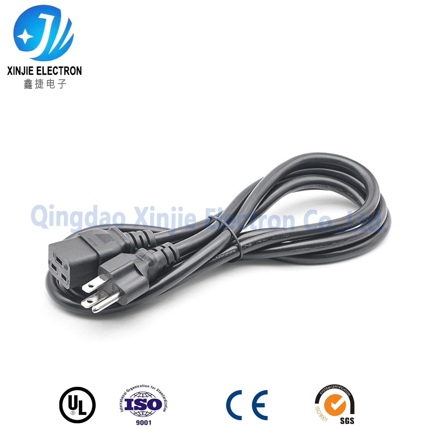 UL Certificate Electrical AC Power Cord with 3pin Plug