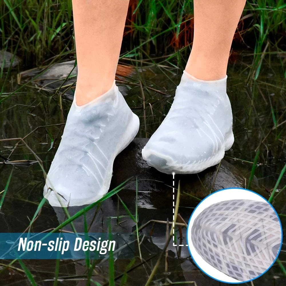 No-Slip Silicone Rubber Shoe Protector Reusable Silicone Waterproof Shoe Covers for Multiple Resistance and Use