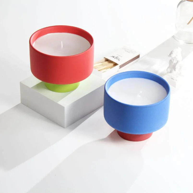 Modern Ceramic Candle Jar Home Decoration Ceramic Candle Holder Household Goods Ceramic Can Accept Custom Candle Containers