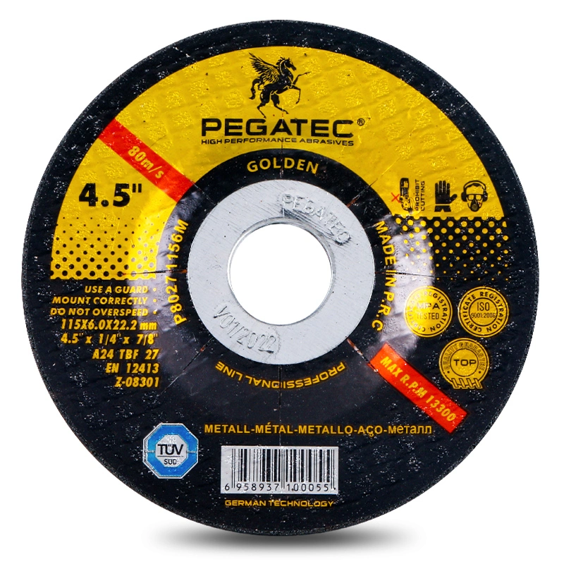 Pegatec 4.5inch Cutting Disc Grinding Wheel Abrasives Tools with MPA High Quality