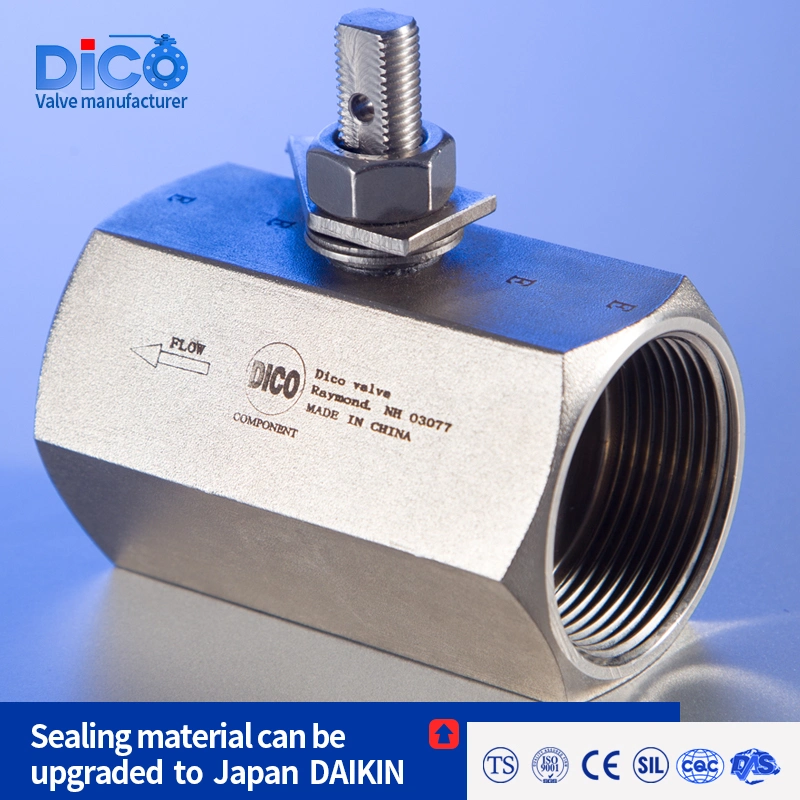 Dico Brand 316 Ss Stainless Steel Hexagon 1PC Ball Valve Industrial Casting