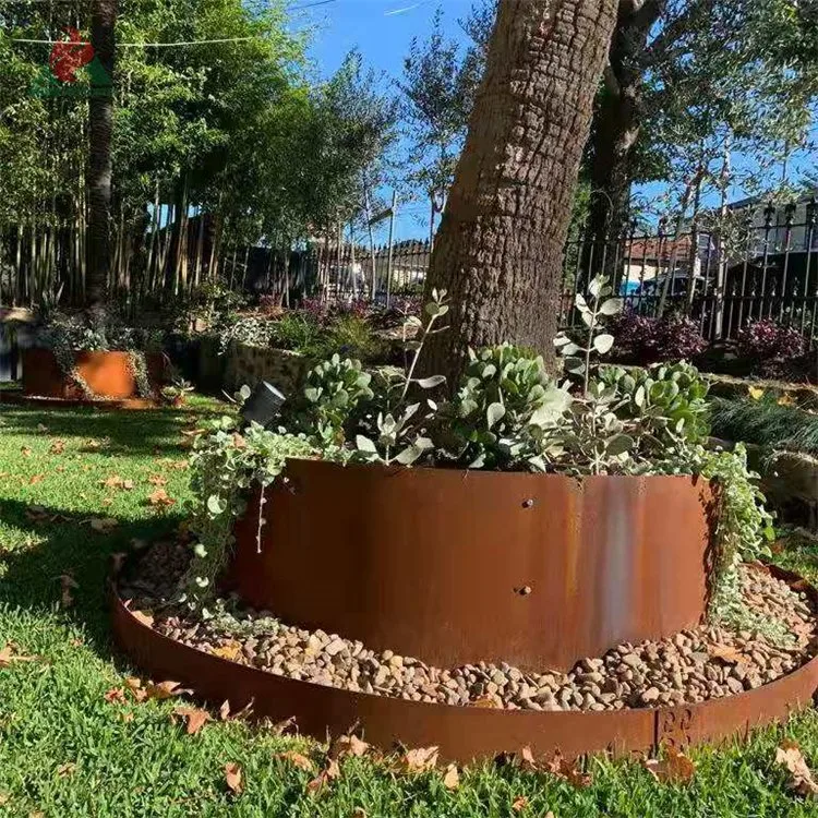 Canteiro de flores Jardim Verde Corten Aço orla fixo placa Rebordo curvo