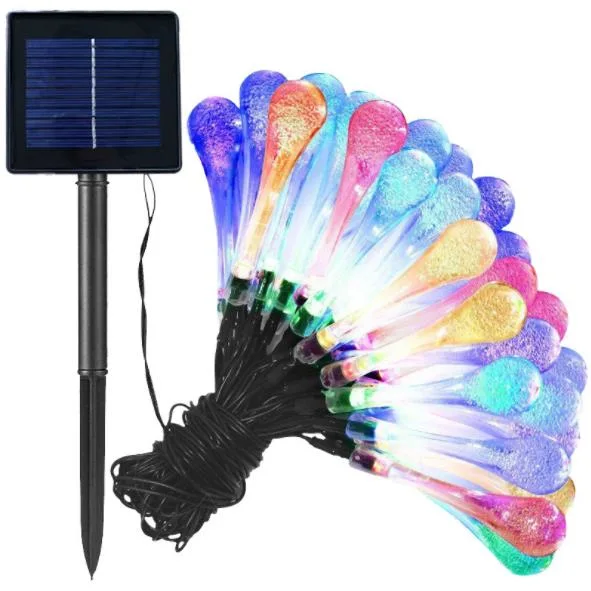 Multi Color Outdoor Solar String Lights with Memory Waterproof Holiday Decoration 50 LED Christmas Decoration