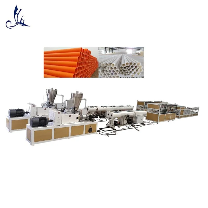 Counter Rotation Twin Screw Plastic Extruder UPVC PVC Drainage Sewer Pipe Production Extrusion Line Making Machine